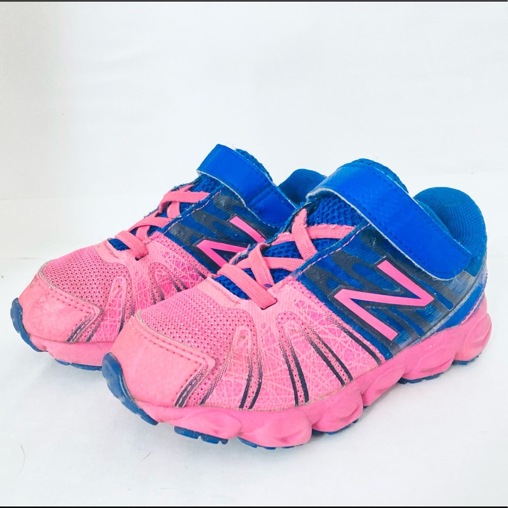 Toddler Girl New Balance Running Shoes Size 8C Royal Blue/Pink Sneaker